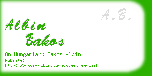 albin bakos business card